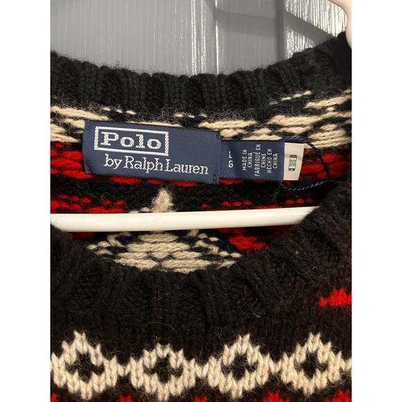 Mens POLO RALPH LAUREN Polar Bear Fair Isle Wool Sweater Size Large L New - Picture 2 of 9